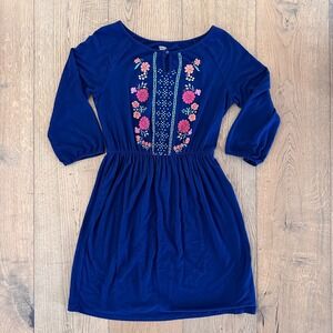 Old Navy Girls Jersey Embroidered Knee Length Dress, L (10/12)